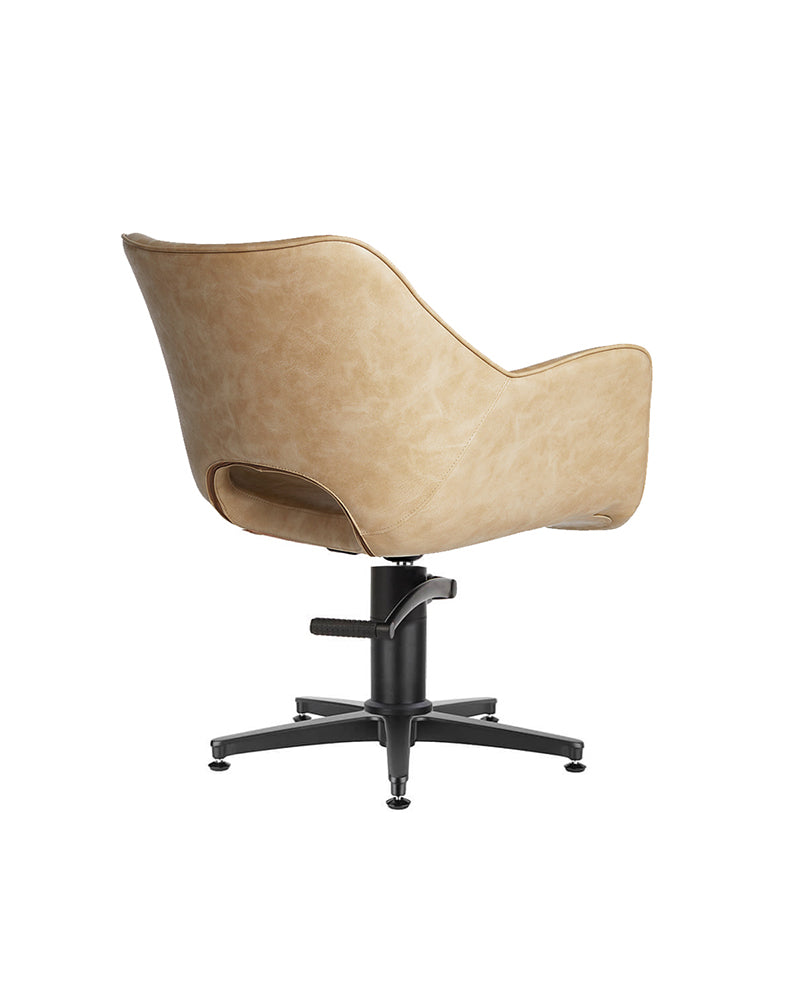 Chloe Sand - Beige hairdressing chair - Black cross foot